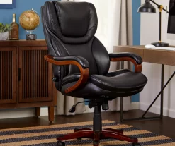Conway Black Big & Tall Bonded Leather Office Chair 13 Conway Black Big & Tall Bonded Leather Office Chair -Deco Haven Shop 810590408 2