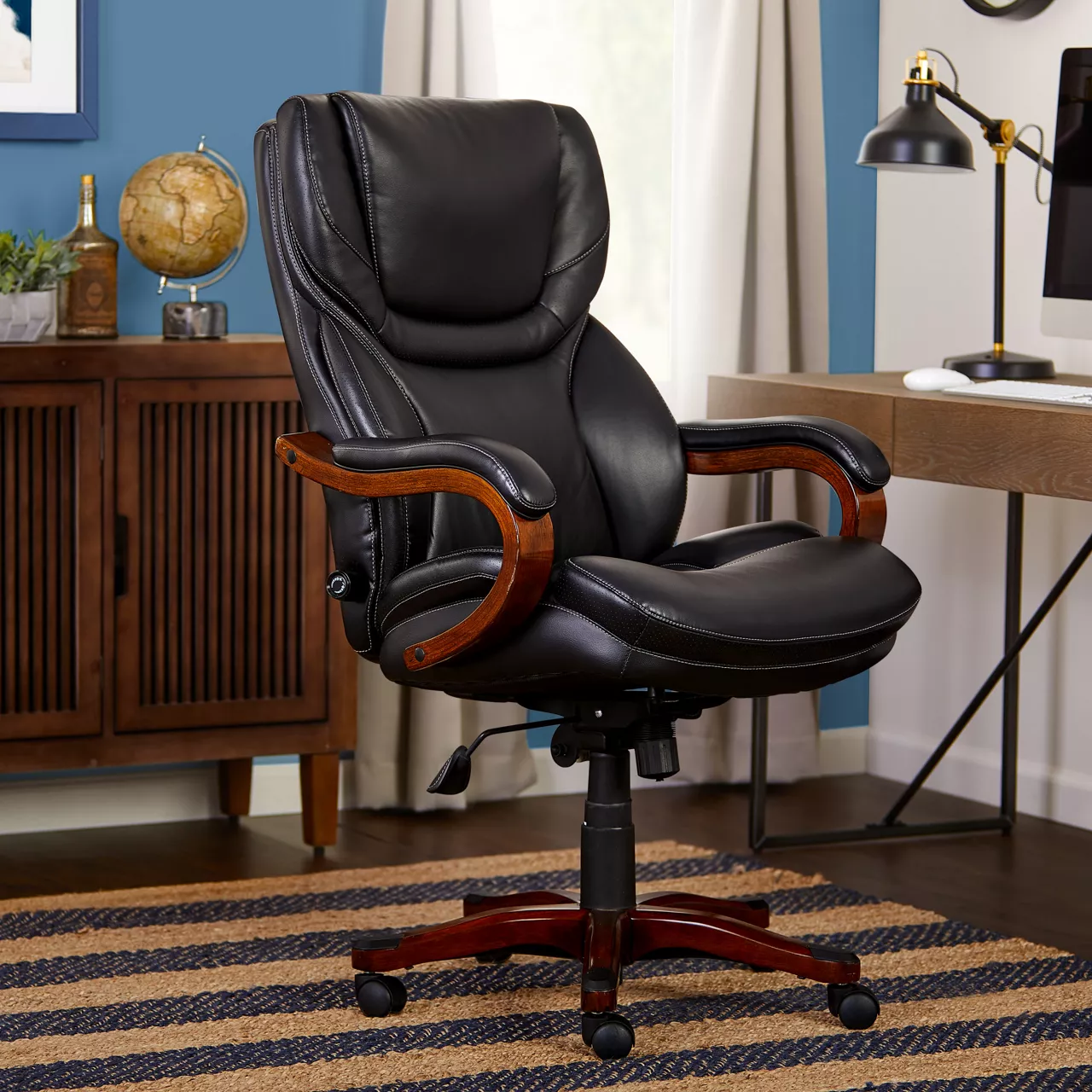 Conway Black Big & Tall Bonded Leather Office Chair 6 Conway Black Big & Tall Bonded Leather Office Chair - Image 6