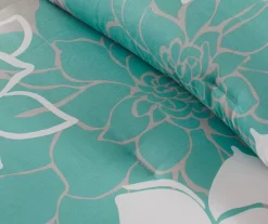 Jane Aqua & Gray Floral King 7-Piece Comforter Set -Deco Haven Shop 810590688 810590687 810590686 810590793 6