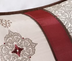 Perry Red & Brown Medallion Jacquard California King 7-Piece Comforter Set -Deco Haven Shop 810590781 810590780 810590779 6