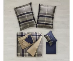 Rick Navy & Beige Crisscross Comforter Set -Deco Haven Shop 810590798 810590797 810590796 810590795 4
