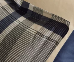 Rick Navy & Beige Crisscross Comforter Set -Deco Haven Shop 810590798 810590797 810590796 810590795 8