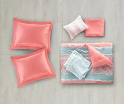 Blaire Coral & Aqua Boho Medallion Twin XL 8-Piece Comforter Set -Deco Haven Shop 810590806 810590805 810590804 810590803 4