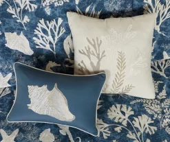 Bedford Blue & White Coastal Cotton Sateen Queen 7-Piece Comforter Set -Deco Haven Shop 810590834 810590833 810590832 3