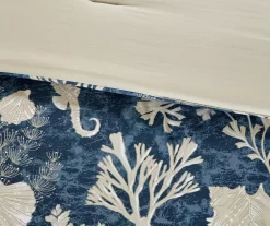 Bedford Blue & White Coastal Cotton Sateen Queen 7-Piece Comforter Set -Deco Haven Shop 810590834 810590833 810590832 7