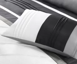 Burnett Color Block Pintuck Comforter Set -Deco Haven Shop 810590857 810590856 810590855 4