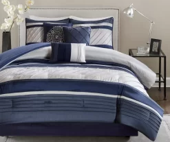 Burnett Color Block Pintuck Comforter Set