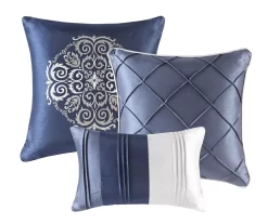 Burnett Color Block Pintuck Comforter Set -Deco Haven Shop 810590860 810590859 810590858 3