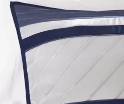 Burnett Color Block Pintuck Comforter Set -Deco Haven Shop 810590860 810590859 810590858 6