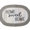 "Home Sweet Home" Gray Braided Accent Rug, (18" X 27")