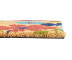 "Hello" Tan & Multi-Color Juniper Floral Coir Doormat -Deco Haven Shop 810591716 A8 3