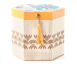 Blossom Blue & Yellow Floral Hexagon Storage Box