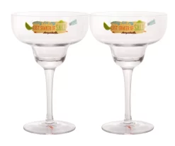 "Lost Shaker Of Salt" Margarita Glass, 2-Pack