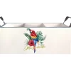 White & Turquoise Parrot Utensil Caddy