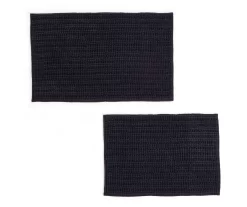 Black 2-Piece Bath Rug Set