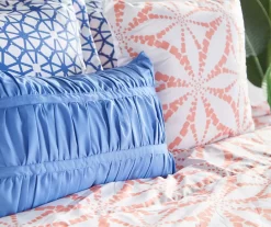 Real Living Coral & Blue Geometric Floral Bed-in-a-Bag Set 18 Real Living Coral & Blue Geometric Floral Bed-in-a-Bag Set -Deco Haven Shop 810594274 810593105 810593104 810593108 A8 4