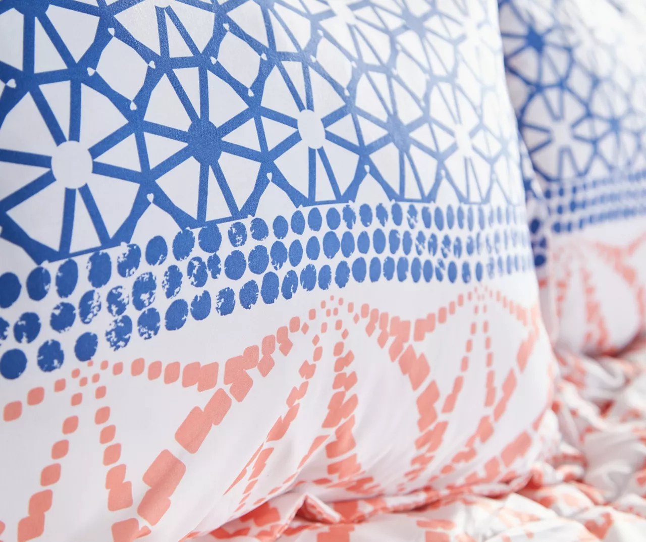 Real Living Coral & Blue Geometric Floral Bed-in-a-Bag Set 6 Real Living Coral & Blue Geometric Floral Bed-in-a-Bag Set - Image 6