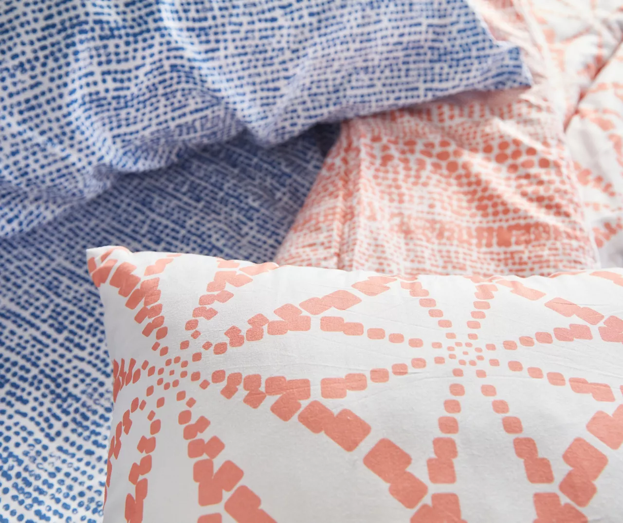 Real Living Coral & Blue Geometric Floral Bed-in-a-Bag Set 8 Real Living Coral & Blue Geometric Floral Bed-in-a-Bag Set - Image 8