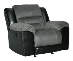 Earhart Slate Faux Leather Rocker Recliner -Deco Haven Shop 810594581 1
