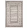 Summertime Gray & Ivory Geometric Borders Outdoor Area Rug, (5' X 7.5')