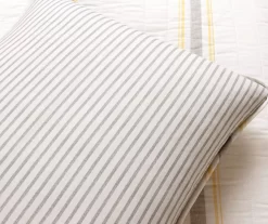 Farmhouse White, Yellow & Gray Stripe Reversible Full/Queen 3-Piece Quilt Set 12 Farmhouse White, Yellow & Gray Stripe Reversible Full/Queen 3-Piece Quilt Set -Deco Haven Shop 810595958 5