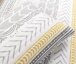 Hygge Gray, Yellow & White Geometric Reversible Full/Queen 3-Piece Quilt Set 11 Hygge Gray, Yellow & White Geometric Reversible Full/Queen 3-Piece Quilt Set -Deco Haven Shop 810595994 4
