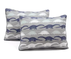 Navy & Gray Dinosaur Reversible Twin 2-Piece Quilt Set -Deco Haven Shop 810596002 5