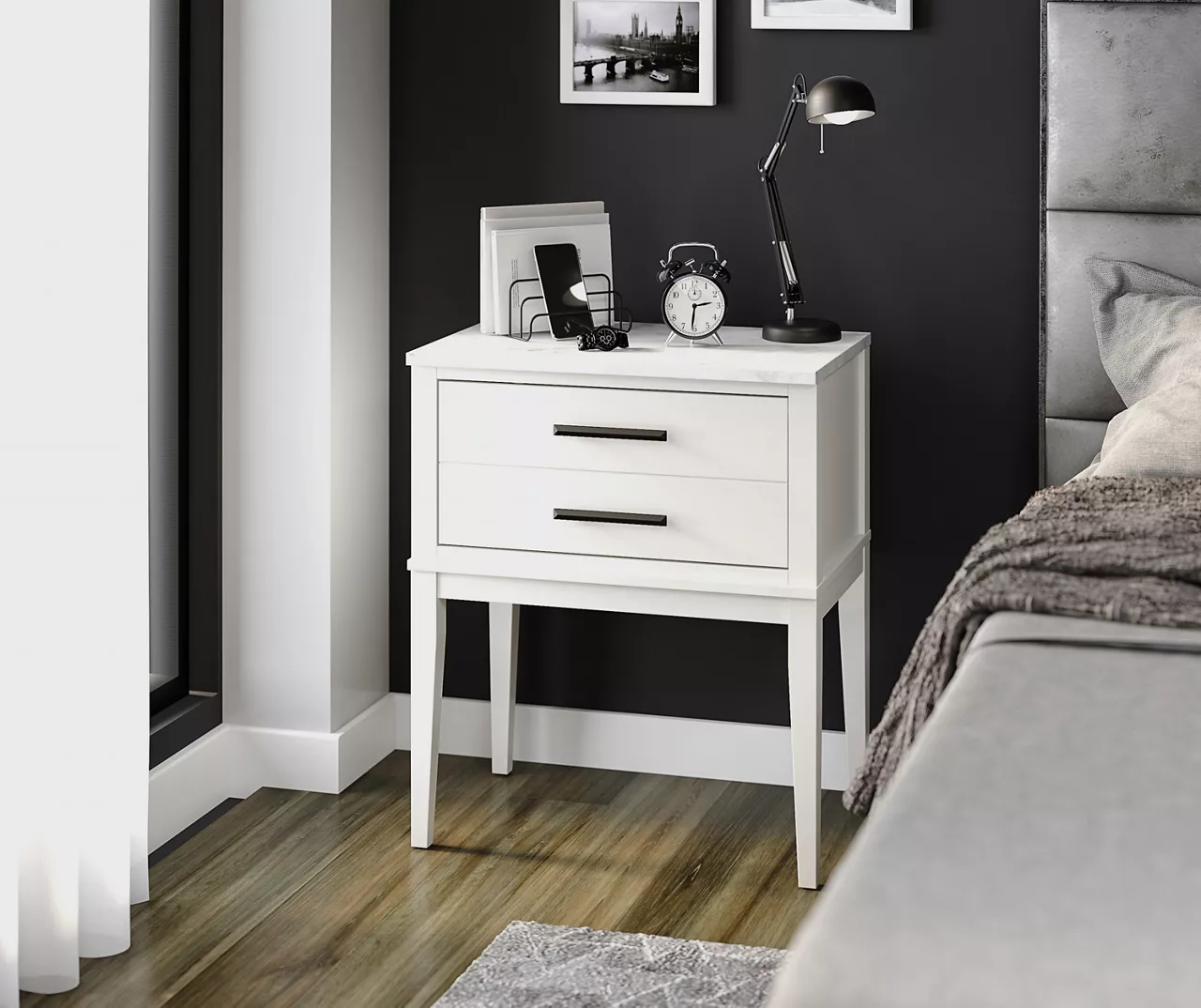 Ameriwood Madison Lane Faux Marble Nightstand 12 Ameriwood Madison Lane Faux Marble Nightstand - Image 12