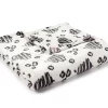 Thalia White & Brown Leopard Print Swirl Throw, (50" X 70")