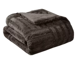 Polar Patchwork Stripe Plush Throw, (50" X 60") -Deco Haven Shop 810598141 2