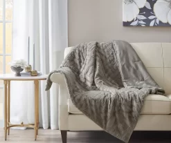 Polar Patchwork Stripe Plush Throw, (50" X 60") -Deco Haven Shop 810598142 1