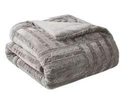 Polar Patchwork Stripe Plush Throw, (50" X 60") -Deco Haven Shop 810598142 2