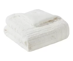 Polar Patchwork Stripe Plush Throw, (50" X 60") -Deco Haven Shop 810598143 2