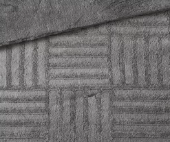 Polar Gray Patchwork Stripe Faux Fur King/California King 3-Piece Comforter Set -Deco Haven Shop 810598144 810598145 810598146 6