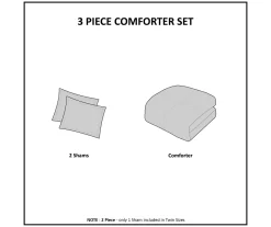 Polar Gray Patchwork Stripe Faux Fur King/California King 3-Piece Comforter Set -Deco Haven Shop 810598144 810598145 810598146 7