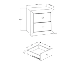 Monarch Faux Leather Nightstand -Deco Haven Shop 810598393 A7