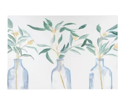 Bottles & Eucalyptus Textured Wrapped Canvas