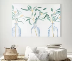 Bottles & Eucalyptus Textured Wrapped Canvas -Deco Haven Shop 810598477 B0 3