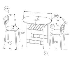 Monarch 3-Piece Dining Set -Deco Haven Shop 810598492 A7