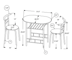 Monarch 3-Piece Dining Set -Deco Haven Shop 810598493 A7