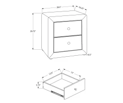 Monarch Linen Upholstered Nightstand -Deco Haven Shop 810598500 A7