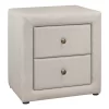 Monarch Linen Upholstered Nightstand