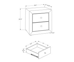 Monarch Linen Upholstered Nightstand -Deco Haven Shop 810598501 A7