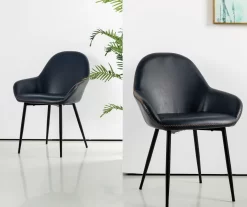 Glitzhome Mid-Century Modern Faux Leather Dining Chairs, 2-Pack -Deco Haven Shop 810598714 A0 2