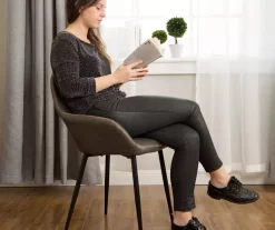 Glitzhome Mid-Century Modern Faux Leather Dining Chairs, 2-Pack -Deco Haven Shop 810598715 A0 3 1