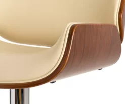 Glitzhome Mid-Century Modern Faux Leather & Chrome Adjustable Bar Stools, 2-Pack -Deco Haven Shop 810598740 A0 4