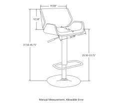 Glitzhome Mid-Century Modern Faux Leather & Chrome Adjustable Bar Stools, 2-Pack -Deco Haven Shop 810598740 A0 7