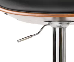 Glitzhome Mid-Century Modern Faux Leather & Chrome Adjustable Bar Stools, 2-Pack -Deco Haven Shop 810598742 A0 5