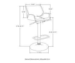 Glitzhome Mid-Century Modern Faux Leather & Chrome Adjustable Bar Stools, 2-Pack -Deco Haven Shop 810598742 A0 8