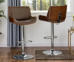Glitzhome Mid-Century Modern Faux Leather & Chrome Adjustable Bar Stools, 2-Pack -Deco Haven Shop 810598743 A0 2